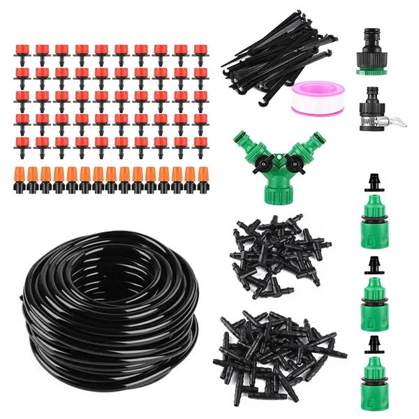 164FT Drip Irrigation Kit Automatic Garden Irrigation System Misting Plant Watering Drip Kit For Garden Greenhouse