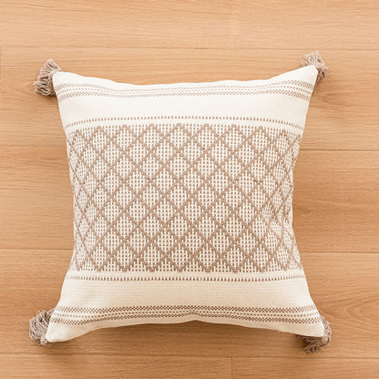 Simple Sofa With Tassel Cushion And Throw Pillow Covers - view 7
