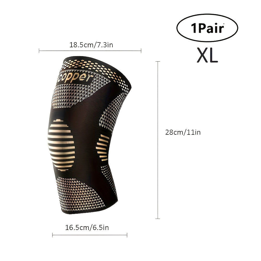 1 Pair Copper Knee Pads Ultimate Shock-Absorbing Gear For Men & Women Superior Knee Support For Sports Yoga Fitness - view 6