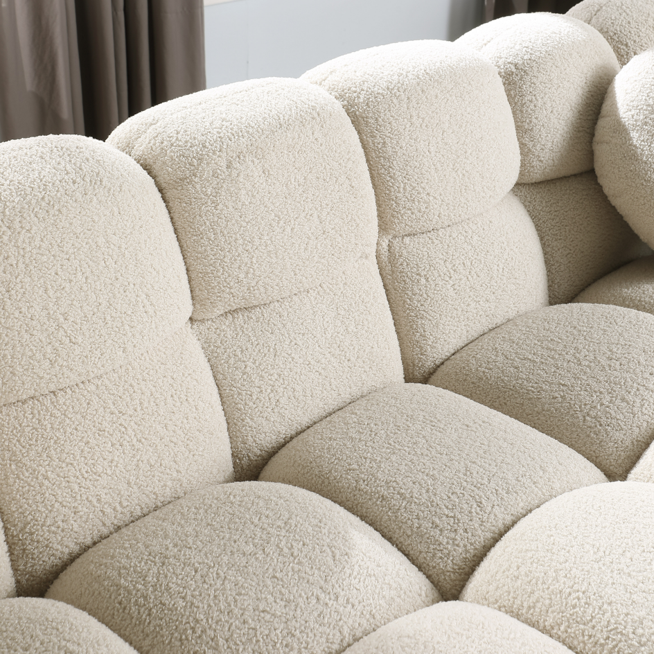 64.96 Length,35.83inch Deepth,human Body Structure For USA People, Marshmallow Sofa,boucle Sofa,2 Seater, BEIGE BOUCLE - view 6