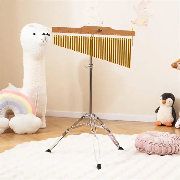 36-Tube Single-Row Wind Chime With Adjustable Tripod Stand, Portable Percussion Instrument For Church Band & Orchestra - view 2