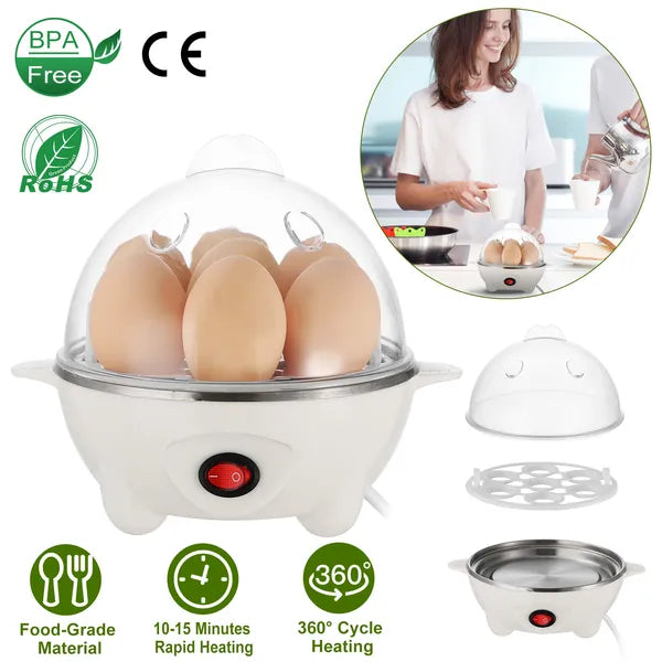 Electric Egg Cooker 7-Capacity BPA-Free Hard-Boiled Egg Maker W / Auto-Off Measuring Cup