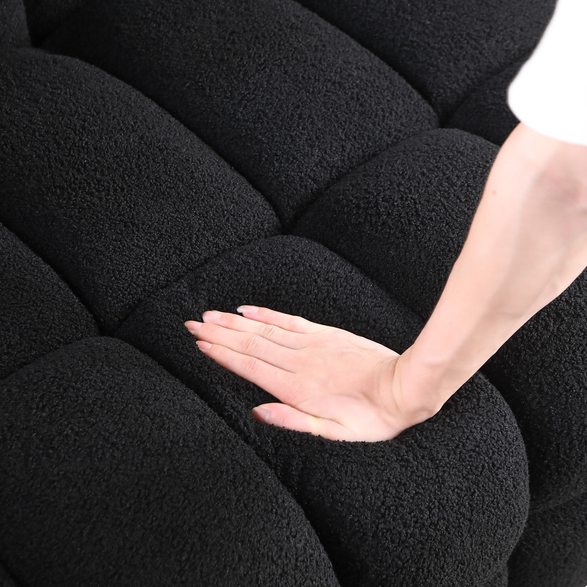 62.2length,35.83inch Deepth,human Body Structure For USA People, Marshmallow Sofa,boucle Sofa,BLACK Color, 2 Seater - view 8