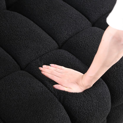 62.2length,35.83inch Deepth,human Body Structure For USA People, Marshmallow Sofa,boucle Sofa,BLACK Color, 2 Seater - view 8
