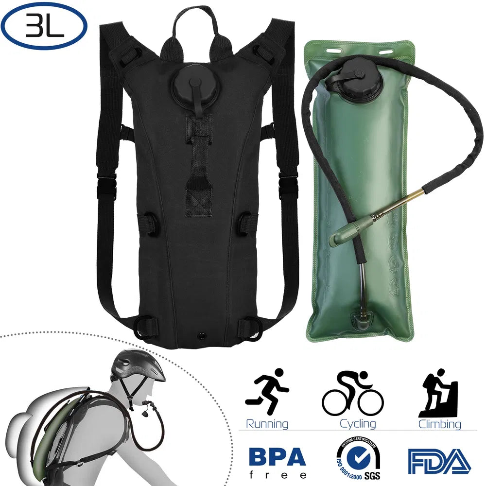 Tactical Hydration Pack 3L Water Bladder Adjustable Water Drink Backpack - view 7