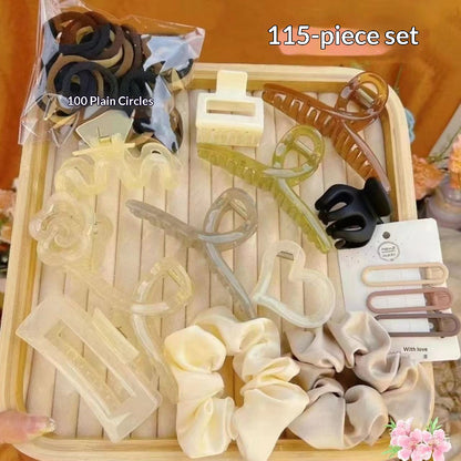 Minimalist Chic Claw Clip Hair Accessories Hair Clip And Hair Tie Set