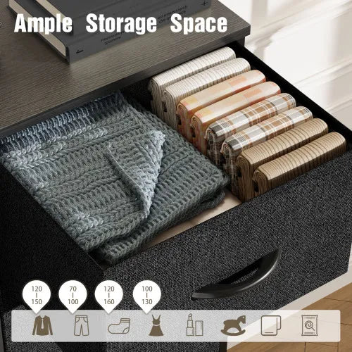 Bedside Table For Bedroom With 10 Fabric Drawers Storage Cabinet Steel Frame Closet For Clothes Storage Display Cabinet - view 5
