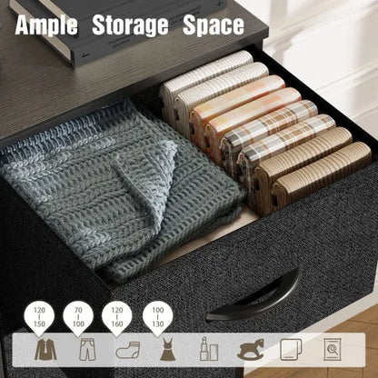 Bedside Table For Bedroom With 10 Fabric Drawers Storage Cabinet Steel Frame Closet For Clothes Storage Display Cabinet - view 5