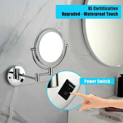 LED Wall Mount Two-Sided Magnifying Makeup Vanity Mirror - view 2