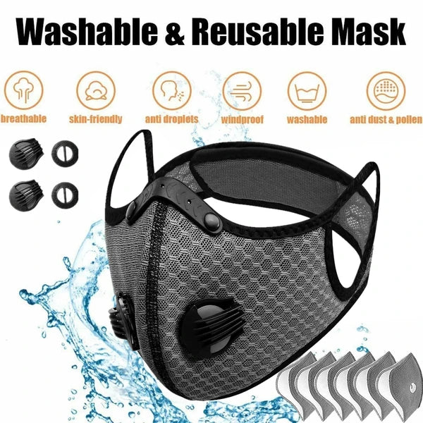 Reusable Half Face Cover Mask Respirator Anti Pollution Facepiece Sports Masks - view 4