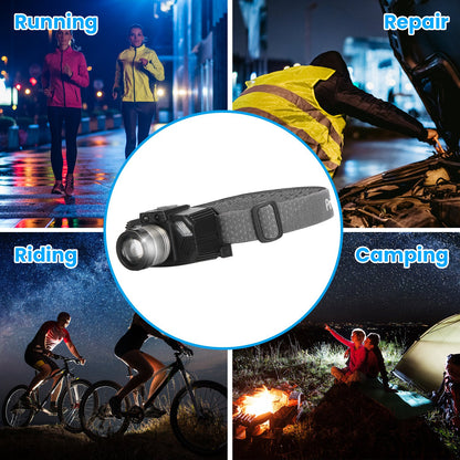 1Pc Motion Sensor LED Headlamp Zoomable Headlamp Flashlight Waterproof Outdoor Emergency Headlight With 3 Lighting Modes - view 6