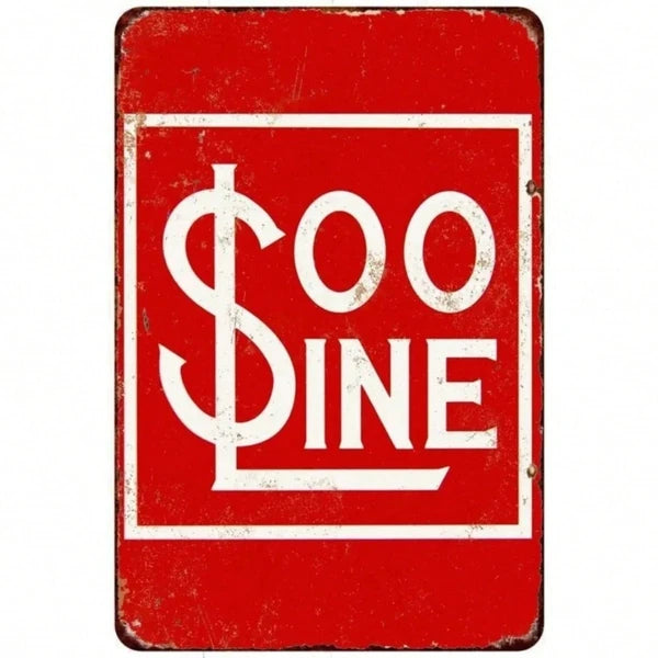Soo Line Railroad Vintage Metal Sign For Train Room Model Railway Decor