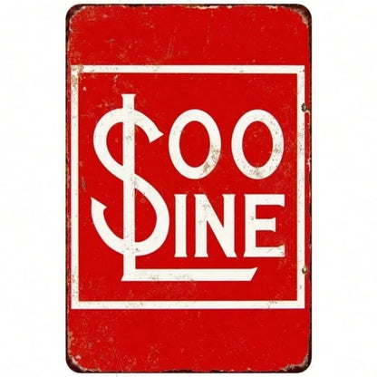 Soo Line Railroad Vintage Metal Sign For Train Room Model Railway Decor