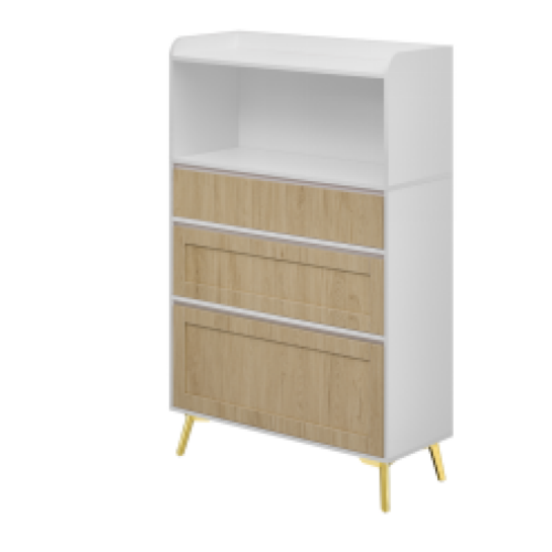 Modern Design White Solid Wood Frame Three Drawer Storage Cabinet - view 5