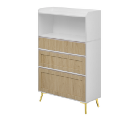 Modern Design White Solid Wood Frame Three Drawer Storage Cabinet - view 5