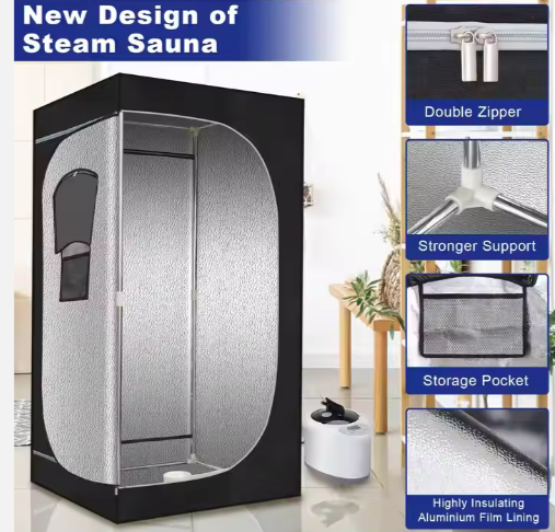 USA Warehouse Free Shipping Home Use Portable Sauna Tent With 2.6L Steamer Foldable Full-Body Sauna Portable Steam Sauna - view 3