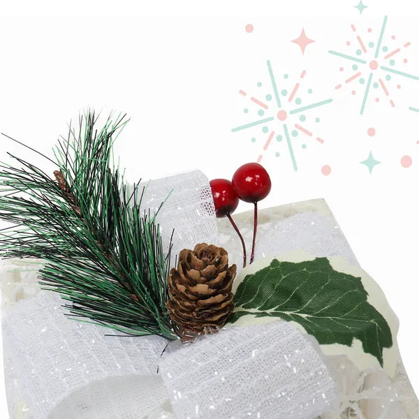 3pcs Square ABS Plastic Rack Garden Festive Decoration LED60 Light Warm White Light Cotton Thread Powder Gift Box - view 2