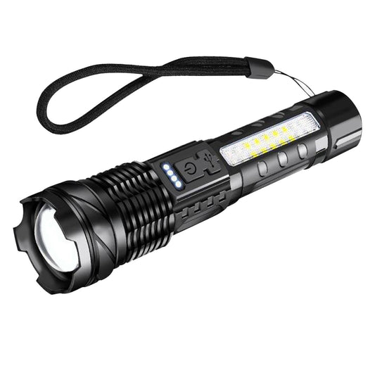 Rechargeable LED Flashlight Tactical Torch Police Super Bright Work Light Camping Lamp Modes USB Charging