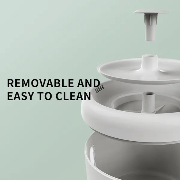 2500ML USB Round Pet Water Fountain, Automatic Cat Water Dispenser With Circulating Pump, Detachable For Easy Cleaning - view 4