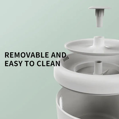 2500ML USB Round Pet Water Fountain, Automatic Cat Water Dispenser With Circulating Pump, Detachable For Easy Cleaning - view 4