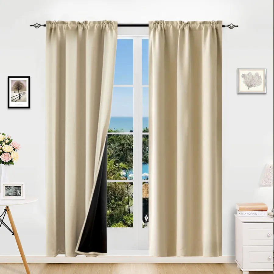 Grommets Thermal Insulated With Coated Lining 52 In. W X 63 In. L Indoor Blackout Curtains Set Of 2 - view 7
