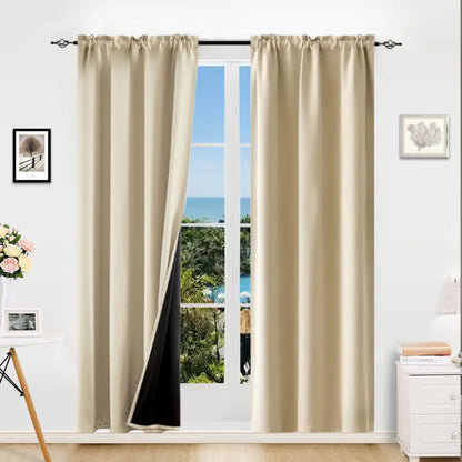 Grommets Thermal Insulated With Coated Lining 52 In. W X 63 In. L Indoor Blackout Curtains Set Of 2 - view 7