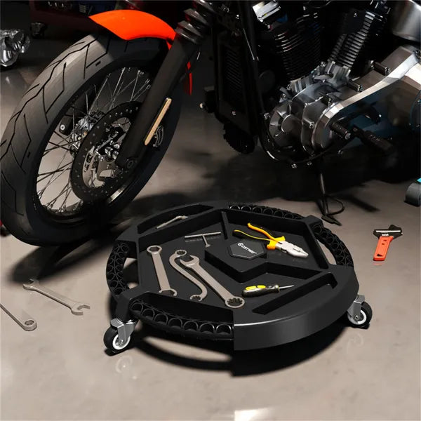 Rolling Garage Tool Caddy With 4 Storage Compartments & Magnetic Holders - view 4