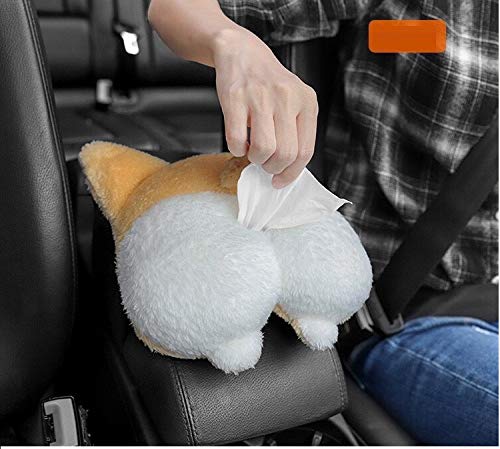 Tissue Box Cover Soft Adorable Corgi Butt Shaped Creative Storage Bag Hanging Pouch Tissue Box Wrapper For Car Home - view 4