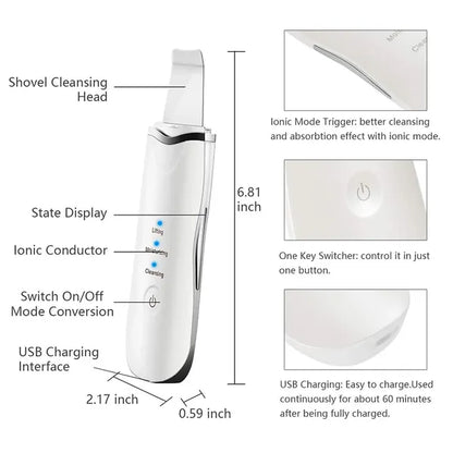 3-in-1 Ultrasonic Facial Spatula For Deep Cleansing, Electric Ultrasonic Skin Scrubber - view 4