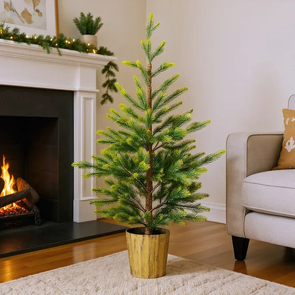 2 Pack 4 FT Dual Tone Artificial Christmas Tree With Pot Stand, Potted Xmas Pine Tree With 119 Branch Tips For Holiday - view 4