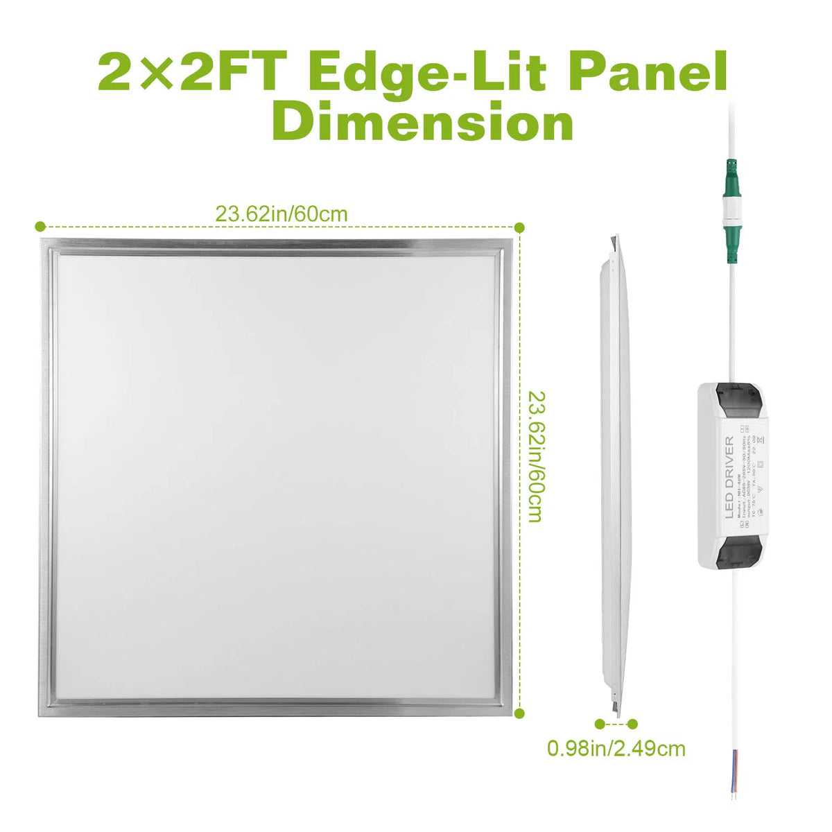 LED Panel Light 5800LM 7000K Ceiling Lighting 150W Equivalent LED Troffer Recessed Edge-Lit - view 3