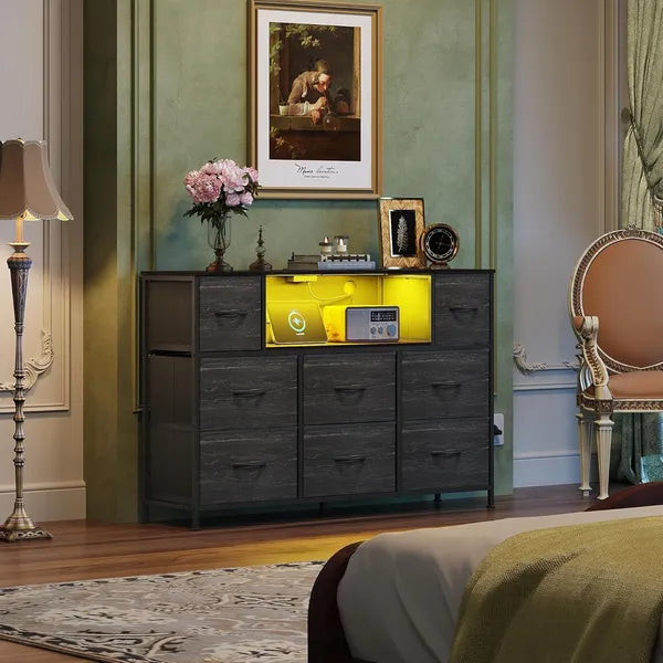 Dresser TV Stand For 45, 50, 55 Inch TV, Entertainment Center With LED Lights & Charging Station - view 10
