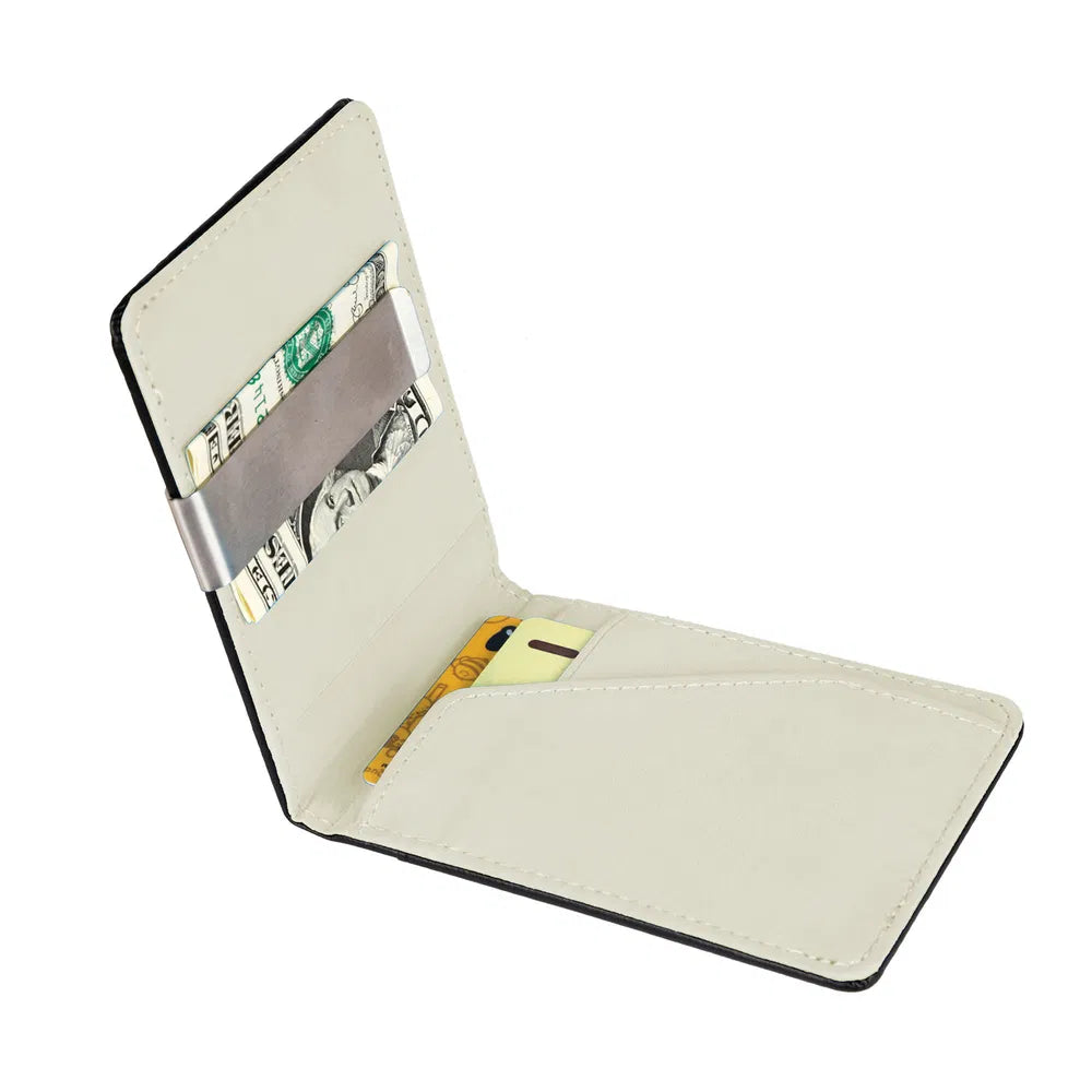 Unisex PU Leather Wallet RFID Blocking Slim Bifold Credit Card Holder With Money Clip - view 3