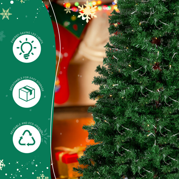 6 FT Santa Hat Style Pre-lit Christmas Tree, Hinged Artificial Xmas Tree Pine Tree With 250 Warm White Lights - view 8