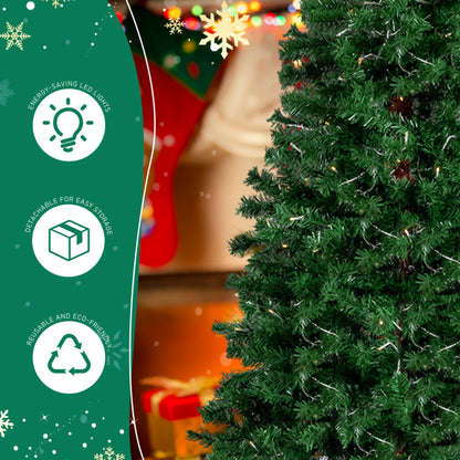 6 FT Santa Hat Style Pre-lit Christmas Tree, Hinged Artificial Xmas Tree Pine Tree With 250 Warm White Lights - view 8