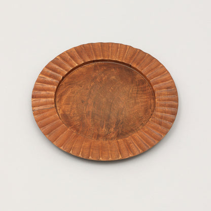 Handcrafted Wood Brown Charger Plate Wooden Dinning Placemat Artisan Wood Tableware - view 5