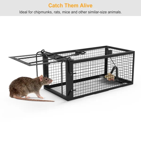 1Pc Rat Trap Cage Humane Live Rodent Trap Cage Galvanized Iron Mice Mouse Control Bait Catch With Detachable U Shaped - view 4