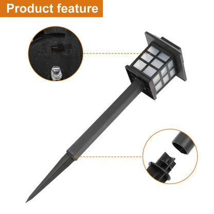 Free shipping 6pcs White LED Solar Lantern Torch Light Garden Landscape Lighting YJ - view 5