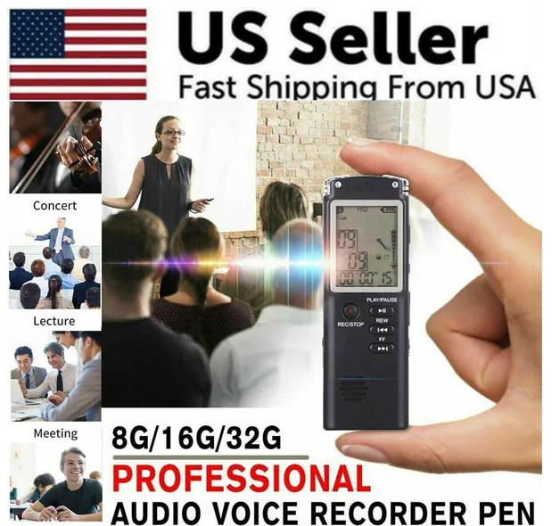 32G Voice Activated Mini Digital Sound Audio Recorder Dictaphone MP3 Player - view 2