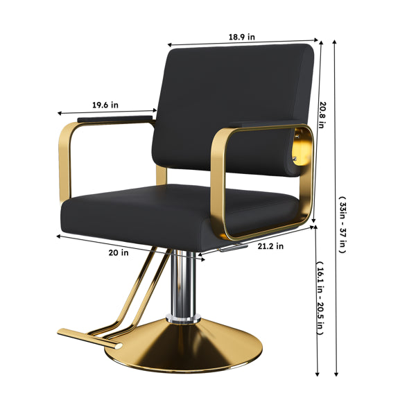 Hydraulic Salon Chair - 360° Swivel Barber Stylist Chair With Pump, Non-Tilting Hairdressing Chair For Hair Salons - view 4