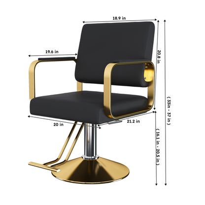 Hydraulic Salon Chair - 360° Swivel Barber Stylist Chair With Pump, Non-Tilting Hairdressing Chair For Hair Salons - view 4