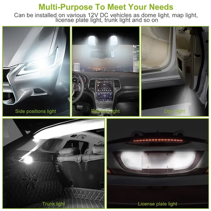 10Pcs 12V T10 LED Light Bulb Wedge Base Interior Dome Map LED Lights License Plate Trunk Side - view 4