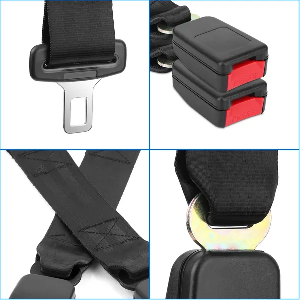 2Pcs Car Seat Belt Extender 14.37in Buckle Tongue Webbing Extension Safety Belt - view 4