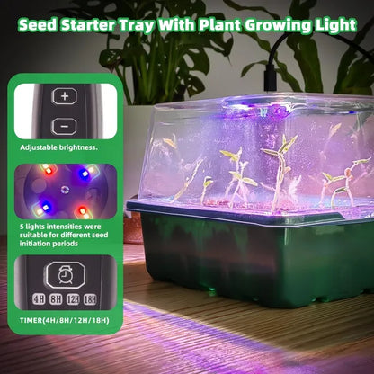 5-Pack Seed Starter Kit With LED Grow Lights – Indoor Propagation Trays With Adjustable Humidity Dome & Clear Cell - view 3