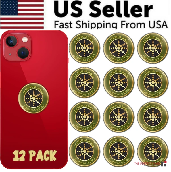 Quantum Anti Radiation Shield 5G EMF Protection - Phones Laptops - 12 Stickers