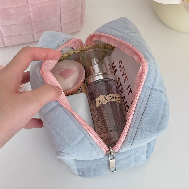 Plush Makeup Bag Checkered Cosmetic Bag Cosmetic Travel Bag Large Zipper Travel Toiletry Bag Portable Multi Functional - view 4