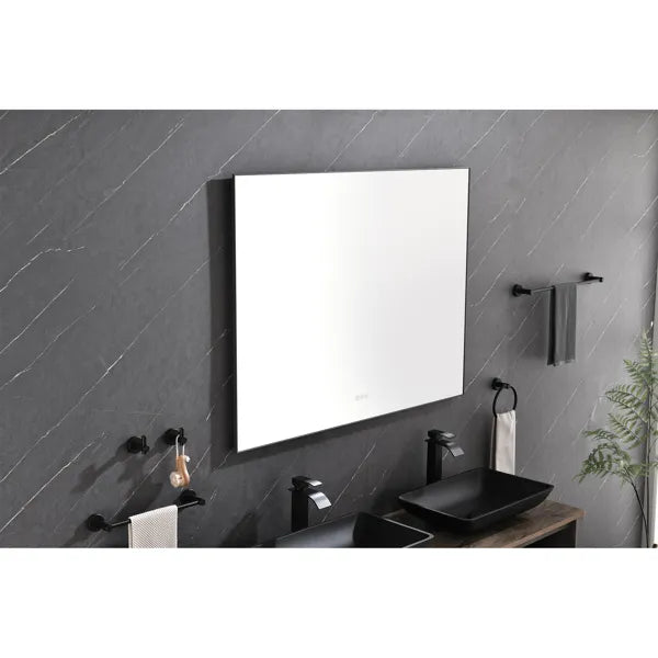 48x36 Inch LED Backlit Bathroom Mirror with Metal Frame, Wall Mounted Vanity Mirror with Smart Touch Button, Anti-Fog - view 2