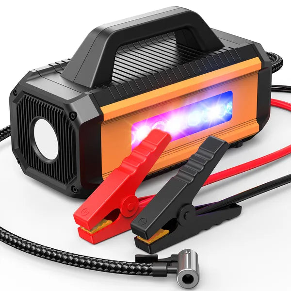 2 In 1 Car Jump Starter With Air Compressor Air Inflator Battery Charge Jumper Booster Power Bank Jumper Box Blue Red - view 4