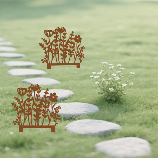 Vintage Garden Stakes Outdoor Patio Decor iron Landscape Markers