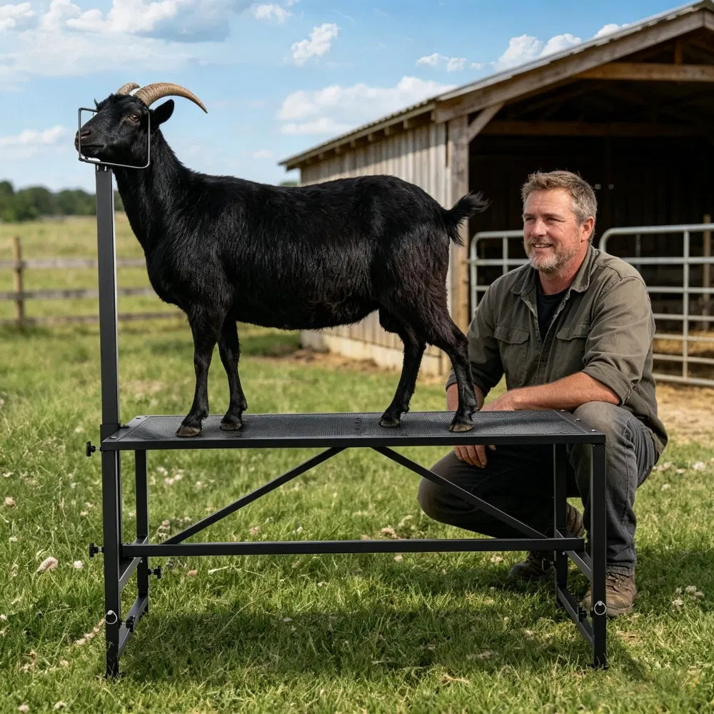 Livestock Stand with Adjustable Height and Metal - view 3